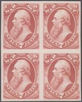 US Stamps #O87P4 Mint Block of 4 Plate Proof on Ca