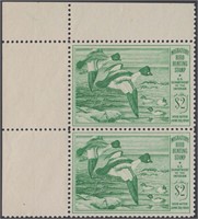 US Stamps #RW16 Mint NH Pair, upper left corner ma