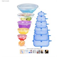 Silicone Stretch Lids, Adpartner 6 Pack of Variou