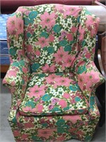 Retro colorful wingback chair
