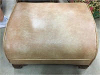 Leather Footstool.  13” tall