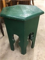 Green wooden stool