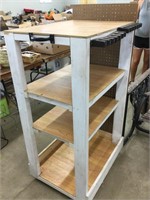 Handmade Rolling cart.  55.5” tall x 27” wide x