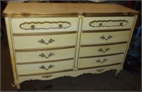 French Provincial 6 Drawer Dresser 50" x 17" x 33"
