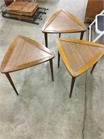 3 triangle side tables.  16” tall.  Can stack for