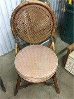 Vintage chair with wicker back