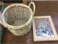 Wicker basket and Kim best winter painting
