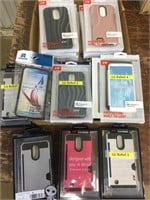 Box of new phone cases for LG Fortune 2, LG Rebel