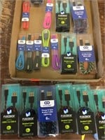 Large lot of Fusebox braided cable and micro-USB