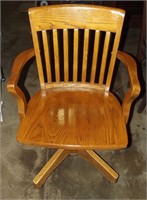 Rolling Oak Office Chair