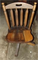 Rolling Oak Office Chair