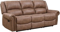 Nova Brown 87" Sofa with Dual Recliners