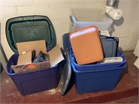 Totes, Lids, Box painting supplies, more