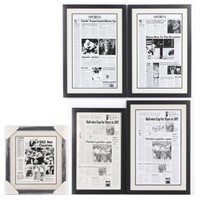 5 Brett Hull Autographed & Framed Newspaper Reprin