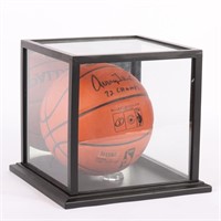 Jerry West Autographed FS Basketball w/Display Cas