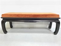Upholstered top wood base bench