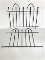 Two metal garden fence panels