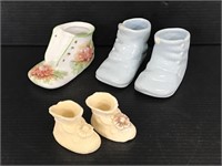 Five porcelain & other petite shoes