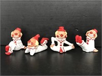 Set of 4 Napcoware clown figures
