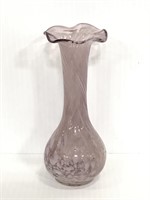 Small purple swirled glass vase