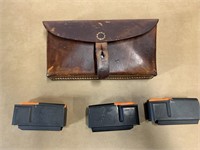 3 BAR magazines with leather pouch