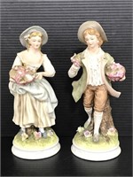 Pair of handpainted Lefton china decor pieces