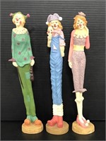 Trio of resin Albert Price clown figures