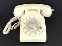 Vintage white rotary telephone