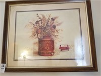 2vfraned prints: flowers in pot and Victorian
