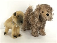 Two vintage stuffed dogs