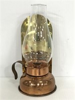 Vintage copper hand held or hanging candle holder