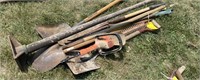 Miscellaneous yard tools, shovels
