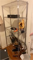 Metal shelving unit without contents