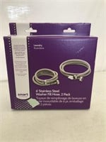 6IN STANLESS STEEL WASHER FILL HOSE 2-PACK