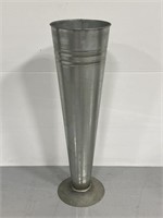 Tall galvanized metal cone shaped bucket