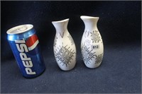 LOT OF TWO HAND PAINTED CERAMIC VASES