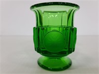 Fostoria Eagle & torch green glass cigarette urn