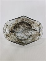 Art glass divided ashtray