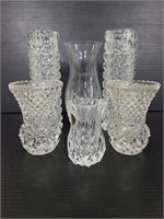 Collection of cut glass & crystal vases
