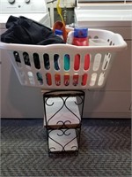 Little 3 shelf metal unit with laundry basket &