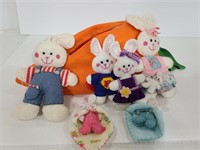 Fabic bunny family small doll set