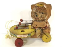 Fisher Price Teddy Zilo wooden pull toy