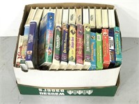 Box of assorted Disney and other VHS movies