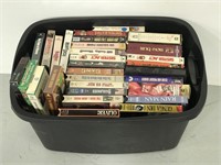 Tote of assorted VHS movies