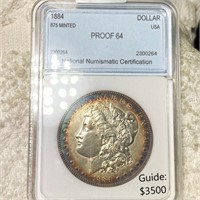 1884 Morgan Silver Dollar NNC - PR64