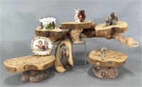 Small Wood Trinket Stands & Squirrels, etc