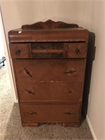 Antique Walnut Waterfall Chest of Drawers
