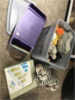 Bin w/Animals, Tray and Misc