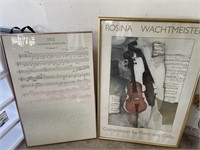 2 Framed Music Related Posters