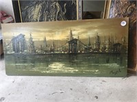 Signed Vintage Cityscape